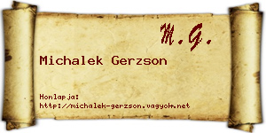 Michalek Gerzson névjegykártya